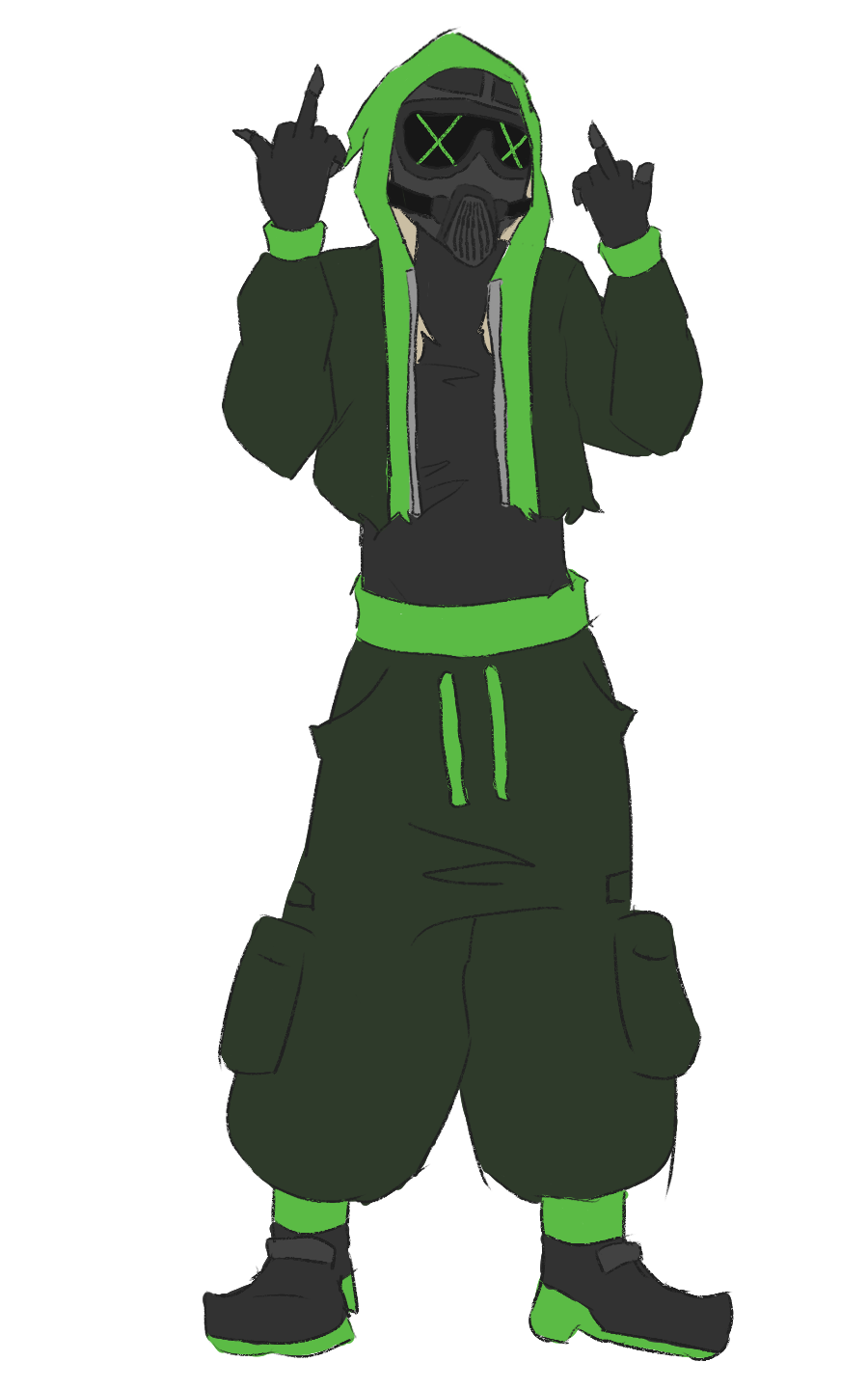 my oc, grim. this was his 4th redesign. september 28th, 2023.