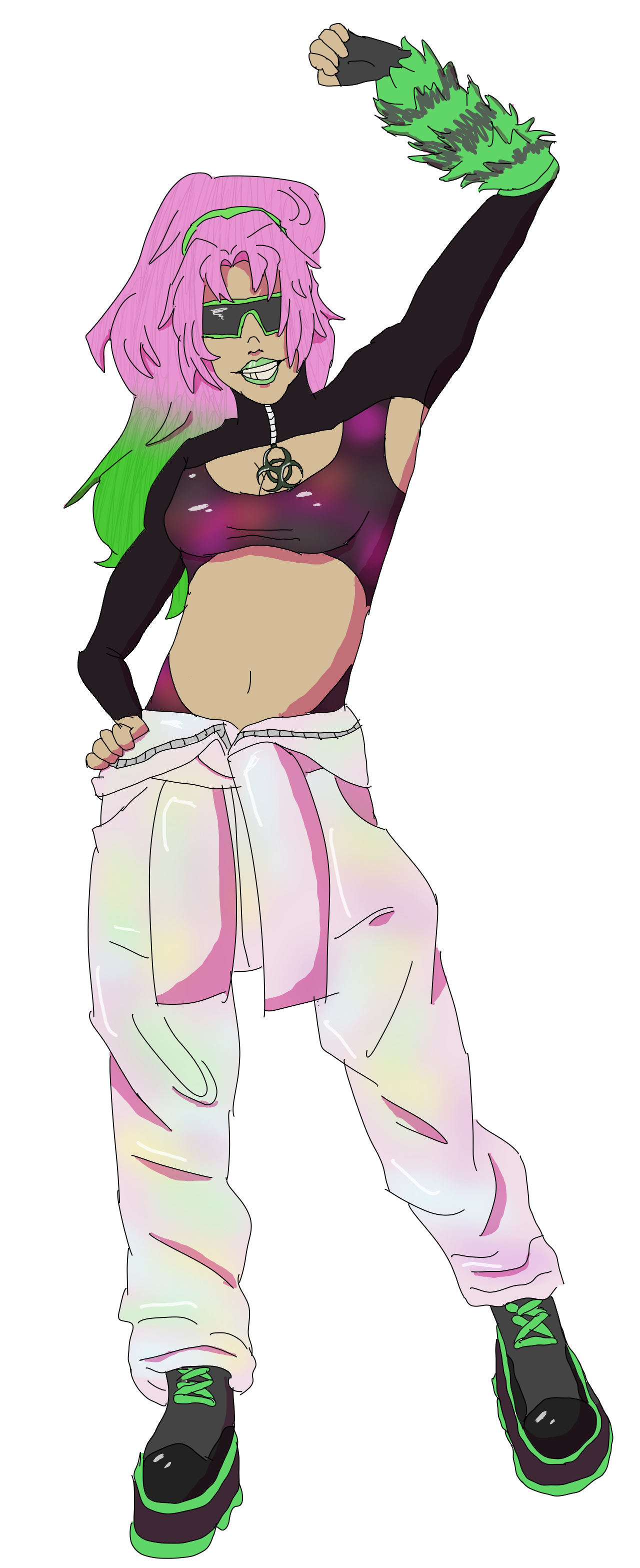 my oc, toxxy. this was her first redesign. may 29th, 2023.